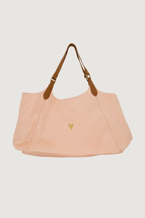 Zusss tote bag met leren details pink