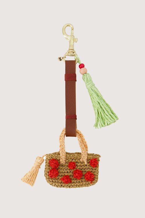 Zusss sleutelhanger met gehaakt tasje crispy pink