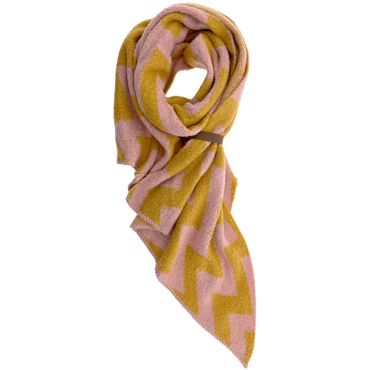 Lot83 sjaal Fem zigzag oker, roze