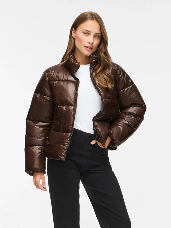 Vila Vilychee puffer jas coffee bean