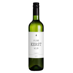 Fles witte wijn - Fijne kerst