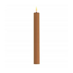 Set 2 led Real flame dinner candle caramel 2.2*24 cm