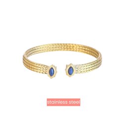 Day &amp; Eve stainless steel armband stone blue