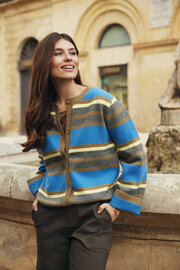 G-Maxx vest chitra stripe ultra marine/ wax yellow