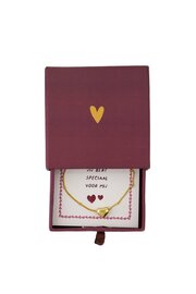 Zusss armband hartje in schuifdoosje rood