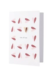 Zusss wenskaart met broche hartje - lots of love