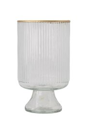 Zusss tafelvaas M op voet glas ribbel