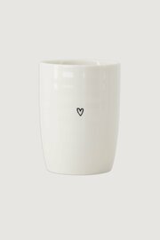Zusss koffiemok wit, zwart hartje