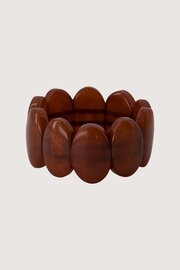 Zusss armband van kralen elastiek mid brown