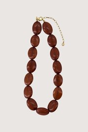 Zusss ketting van platten kralen mid brown