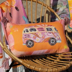 Kussen flower power 30x50 cm 