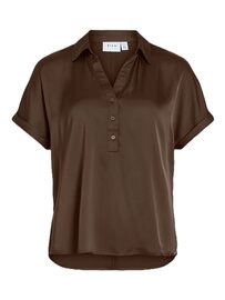 Vila glanzende top Vienna bruin -slate black