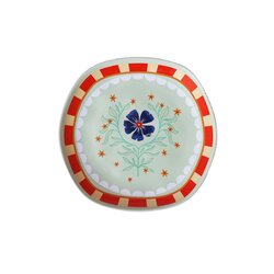 Serveerbord groen met bloemen