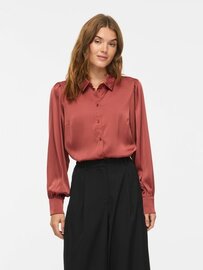 Vila glanzende blouse marsala