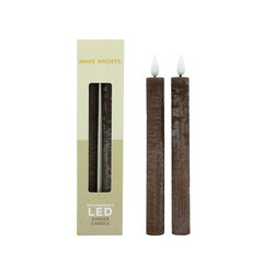 Led set/2 dinerkaars oplaadbaar donkerbruin
