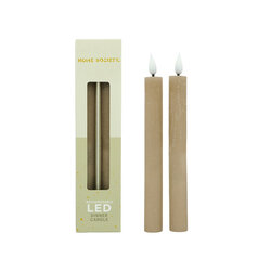 Led set/2 dinerkaars oplaadbaar beige