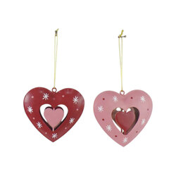 Hanger hart roze 2/assorti