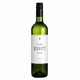 Fles witte wijn - Fijne kerst