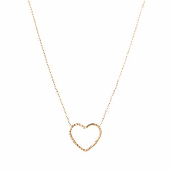 Go Dutch Ketting stainless steel big heart N3299-2