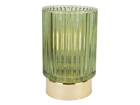 Tafellamp ribbed glas green