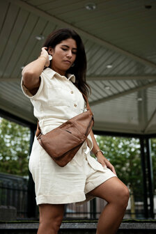 Bag2Bag Leren cross body bag Cayo cognac