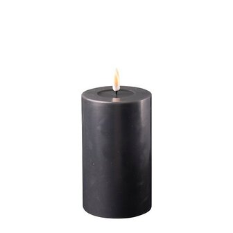 Led Real flame candle black 7,5*12,5 cm