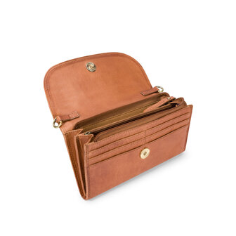 Bag2Bag leren tas-clutch Amalfi cognac