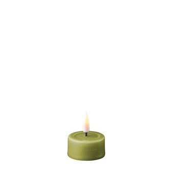 Led Real flame set van 2 waxinelichtjes olive
