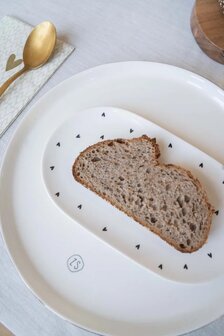 Zusss serveerschaal hartjes wit /antracietgrijs