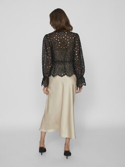 Vila Viellette high waist middellange rok 