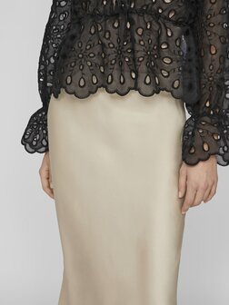 Vila Viellette high waist middellange rok 