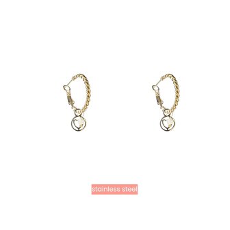 Day &amp; Eve by Go Dutch stainless steel creolen twisted hoop