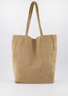 Suede shopper sand
