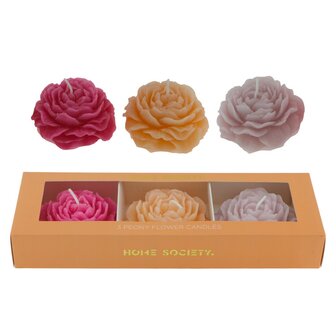 Kaars peony set/3