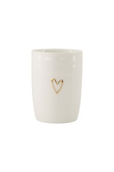 Zusss koffiemok open hartje wit-goud