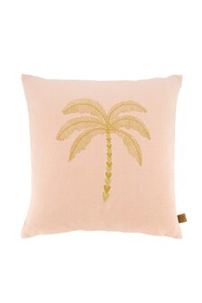 Zusss kussen palmboom streep 45x45 cm roze/honing