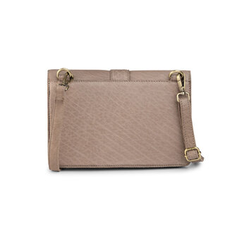 Bag2Bag Leren schoudertas Piro grey/taupe