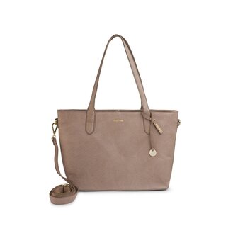 Bag2Bag Leren laptop tas Paris grey/taupe
