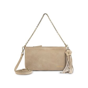 Bag2Bag suede leren tas Vasto taupe