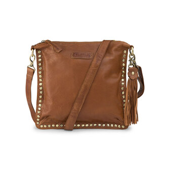 Bag2Bag leren tas Santiago cognac