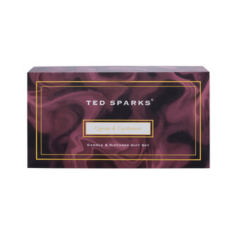 Ted Sparks giftset geurkaars en diffuser cypress &amp; cardamom