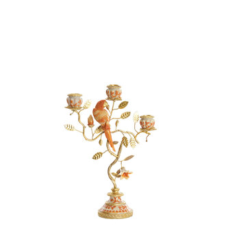 Kandelaar loros orange - gold