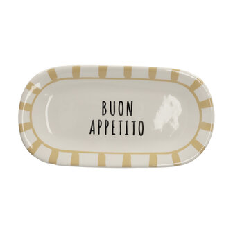 Serveerbord ovaal buon appetito taupe