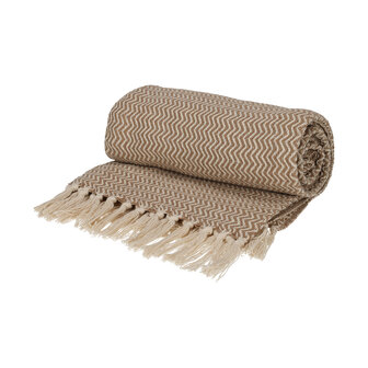 Plaid gerecycled cotton visgraat 130x180 cm