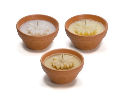 Flower bowl - bloemkaars in terra potje