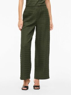 Vila broek hight waist Viromila groen *gerecycled polyster*