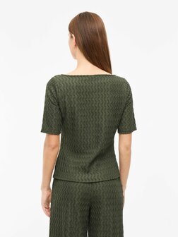 Vila boothals top Viromila groen *gerecycled polyester*
