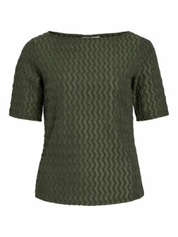 Vila boothals top Viromila groen *gerecycled polyester*