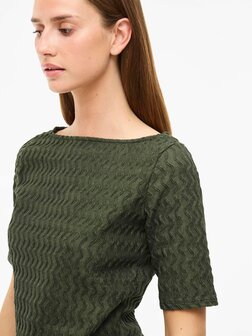 Vila boothals top Viromila groen *gerecycled polyester*