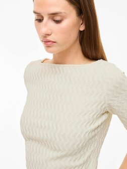 Vila boothals top Viromila birch *gerecycled polyester*